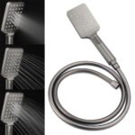 WELS Gun Metal 2in1 Shower Set Square 10" Rain Head Handheld Silde Rail Hot Cold Mixer - Image 7
