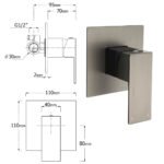 WELS Gun Metal 2in1 Shower Set Square 10" Rain Head Handheld Silde Rail Hot Cold Mixer - Image 9