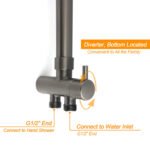 WELS Gun Metal 2in1 Shower Set Square 10" Rain Head Handheld Silde Rail Hot Cold Mixer - Image 5