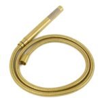 WELS Brushed Gold 2in1 Large Round Shower 12" Rain Head Stainless Steel Handheld Sliding Rail Mixer Set - Image 8