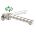 Brushed Nickel Round Basin Wall Mounted Faucet Outlet 180 Swivel Vanity Bathtub Spout - Image 4