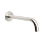 Brushed Nickel Round 250mm Long Spout Bath Tub Wall Mounted Water Filler Outlet