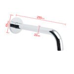 Polisehd Chrome Round 250mm Long Water Filler Spout Bath Tub Wall Mounted Outlet - Image 2