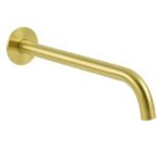 Bathroom 300mm Long Wall Mounted Extention Bath Tub Filler Spout Brushed Gold