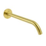 Bathroom 300mm Long Wall Mounted Extention Bath Tub Filler Spout Brushed Gold - Image 3