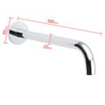 300mm Extra Long Wall Mounted Chrome Round Extention Bathtub Filler Spout Outlet - Image 2
