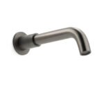Gun Metal Grey Round Bathtub Spout Basin Curve Faucet Bubble Water Outlet 304SUS - Image 2