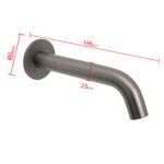 Gun Metal Grey Round Bathtub Spout Basin Curve Faucet Bubble Wall Mounted Outlet - Image 2