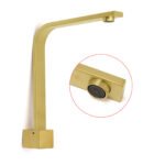 Brushed Gold Square Bathroom Spout Gooseneck Arm Bathtub Filler Tap Water Outlet - Image 3