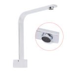 Square Chrome Gooseneck Arm Wall Mounted Swivel Bathtub Spout Faucet Outlet Set - Image 3