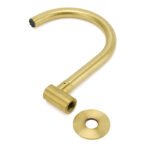 Brushed Gold Bath Tub Filler Round Gooseneck Arm Faucet Water Outlet Wall Spout - Image 5