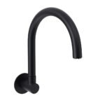 Matt Black Round Gooseneck Arm Faucet Outlet Wall Mounted Bath Tub Filler Spout - Image 2
