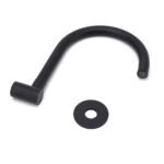 Matt Black Round Gooseneck Arm Faucet Outlet Wall Mounted Bath Tub Filler Spout - Image 5