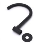 Matt Black Round Gooseneck Arm Faucet Outlet Wall Mounted Bath Tub Filler Spout - Image 4