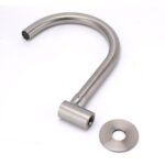Brushed Nickel Round Gooseneck Arm Faucet Water Outlet Wall Mount Bathtub Spout - Image 4