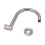 Brushed Nickel Round Gooseneck Arm Faucet Water Outlet Wall Mount Bathtub Spout - Image 5