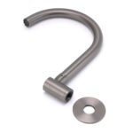 Gun Metal Bathroom Tub Filler Round Gooseneck Arm Faucet Water Outlet Wall Spout - Image 5
