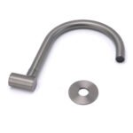 Gun Metal Bathroom Tub Filler Round Gooseneck Arm Faucet Water Outlet Wall Spout - Image 4