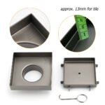 Gun Metal 100mm Square Tile Insert Floor Drain Small Shower Grate 50mm Waste Set - Image 3