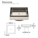 WaterMark Brushed 100mm Square Tile Insert Shower Grate Floor Drain 80mm Waste - Image 2
