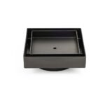 Gun Metal 100x100mm Square Tile Insert Floor Drain Small Shower Grate 80mm Waste