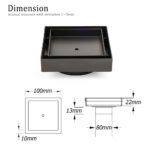 Gun Metal 100x100mm Square Tile Insert Floor Drain Small Shower Grate 80mm Waste - Image 2