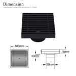 Matt Black 100mm Square Strip Fence Shower Grate Bathroom Floor Drain 50mm Waste - Image 2