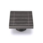 Gun Metal SUS 100mm Square Strip Fence Floor Drain Small Shower Grate 50mm Waste