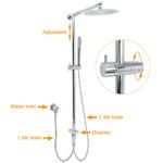 WELS Chrome 10" Round Rain Handheld Double Shower Head Arm Sliding Rail Wall Mixer Valve - Image 2
