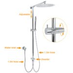 WELS Round Large 12" Rain 2in1 Shower Head Stainless Steel Handheld Wall Rail Brass Twin Taps Set - Image 2