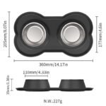 Anti Tip Stainless Steel Dog Bowl 2 in 1 Food Water Bowl - Image 2