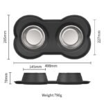 Anti Tip Stainless Steel Dog Bowl 2 in 3 Food Water Bowl - Image 2