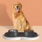 Anti Tip Stainless Steel Dog Bowl 2 in 3 Food Water Bowl - Image 4