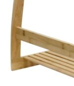 Bamboo Towel Bar Metal Holder Rack 3-Tier Freestanding and Bottom shelf for Bathroom - Image 4