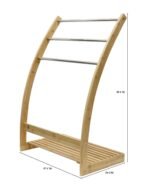 Bamboo Towel Bar Metal Holder Rack 3-Tier Freestanding and Bottom shelf for Bathroom - Image 6