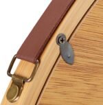 Hanging Round Wall Mirror 45 cm - Solid Bamboo Frame and Adjustable Leather Strap for Bathroom and Bedroom - Image 6