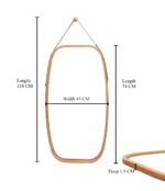 Hanging Full Length Wall Mirror - Solid Bamboo Frame and Adjustable Leather Strap for Bathroom and Bedroom - Image 11