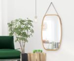 Hanging Full Length Wall Mirror - Solid Bamboo Frame and Adjustable Leather Strap for Bathroom and Bedroom - Image 4