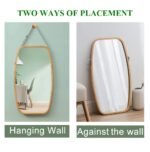 Hanging Full Length Wall Mirror - Solid Bamboo Frame and Adjustable Leather Strap for Bathroom and Bedroom - Image 6