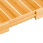 2 Pack Large Capacity Bamboo Expandable Drawer Organizer with Knife Block Holder for Home Kitchen Utensils - Image 8