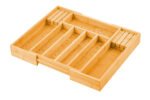 2 Pack Large Capacity Bamboo Expandable Drawer Organizer with Knife Block Holder for Home Kitchen Utensils - Image 10