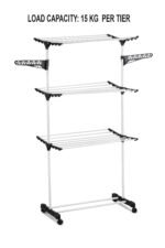 CARLA HOME Folding 3 Tier Clothes Laundry Drying Rack with Stainless Steel Tubes for Indoor & Outdoor Home - Image 5