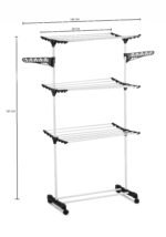 CARLA HOME Folding 3 Tier Clothes Laundry Drying Rack with Stainless Steel Tubes for Indoor & Outdoor Home - Image 9