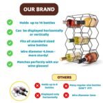 14 Bottle Freestanding Modern Metal Countertop Wine Rack Countertop - Image 6