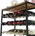 6-Tier Freestanding Wine Rack for 30 Bottles with Wood Countertop and Sturdy Metal Frame - Image 5