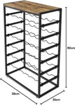 6-Tier Freestanding Wine Rack for 30 Bottles with Wood Countertop and Sturdy Metal Frame - Image 8