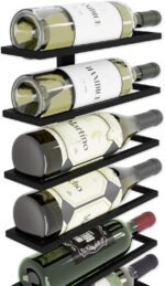 Metal Wall Mount Wine Rack for Wine Bottles, Liquor, Champagne (Holds 10 Bottles) - Image 2