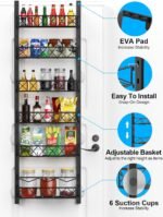 6 Tier Adjustable Baskets Over Door Pantry Organiser for Home Kitchen - Image 3