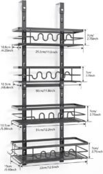 4 Tier Adjustable Baskets Over Door Pantry Organiser for Home Kitchen - Image 8