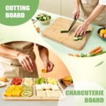 CARLA HOME Bamboo Charcuterie Board with Lid & Handle ideal Gift for Kitchen, Party & Picnic (6 Compartments) - Image 3